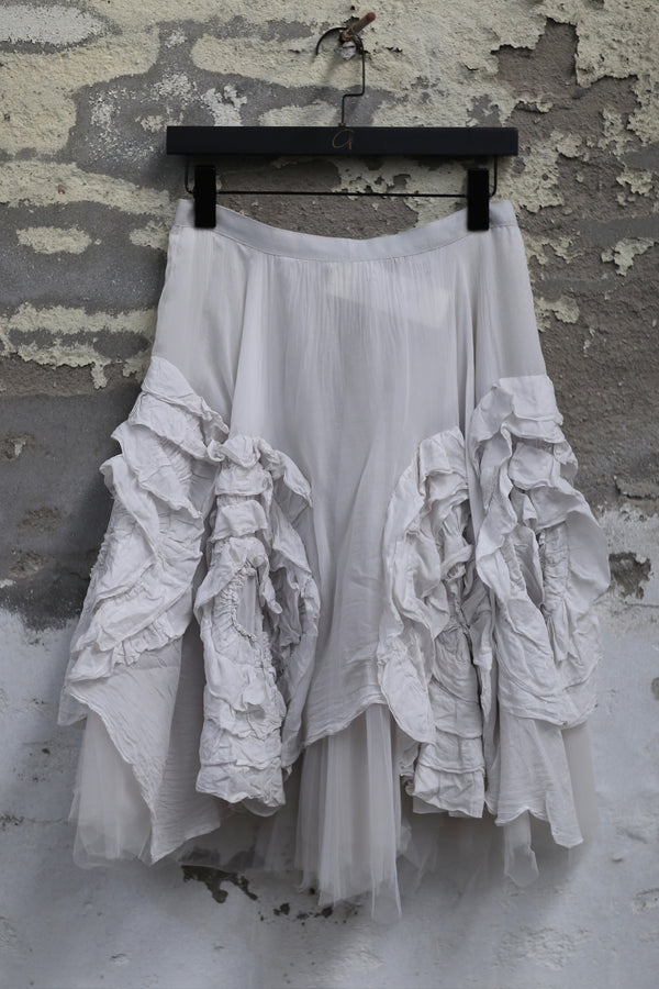 marc le bihan silk tulle floral skirt collection france MLB-2597-E21-2596-BAI white